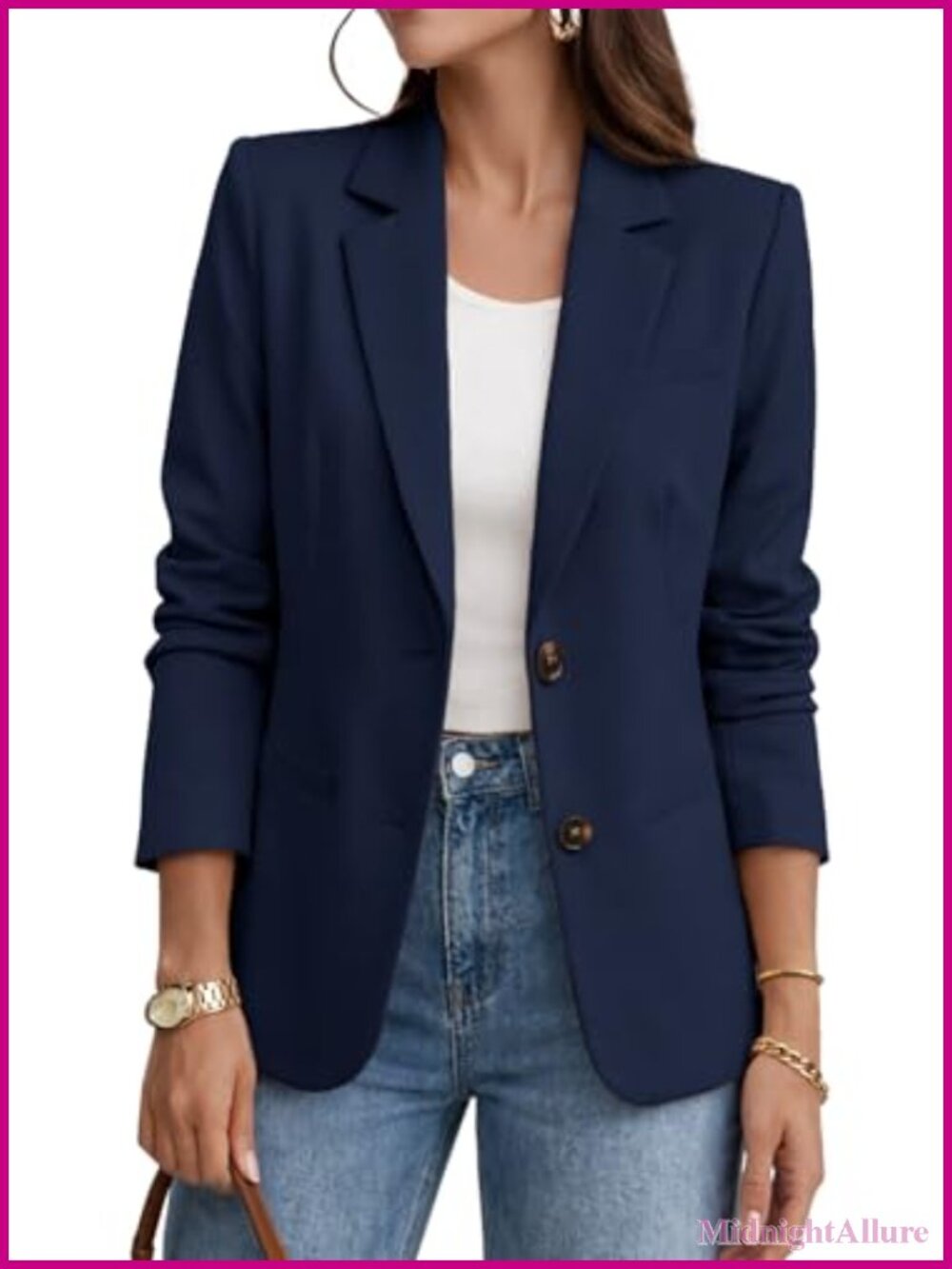 Women's Business Casual Blazer Slim Fit Long Sleeve Office Jacket
